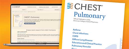 CHEST Pulmonary journal on a laptop