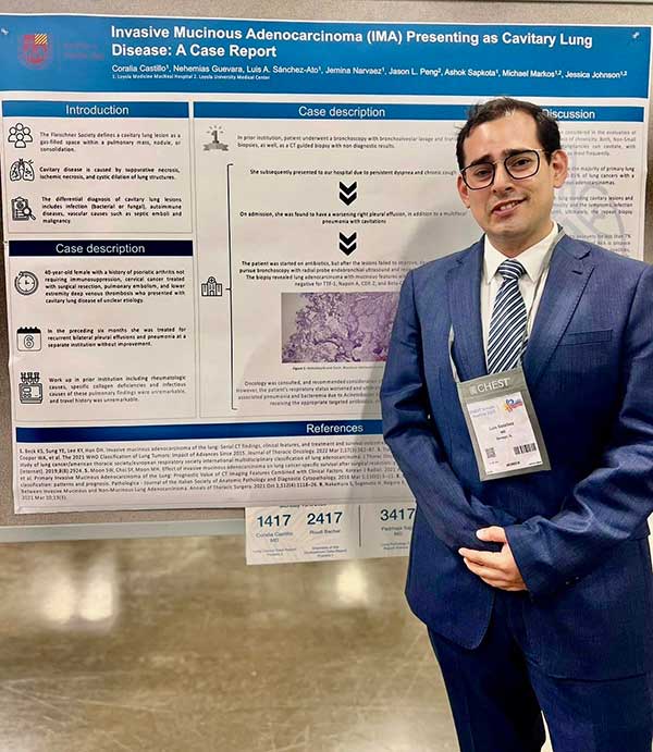 Dr. Sanchez-Ato presenting research at CHEST 2023