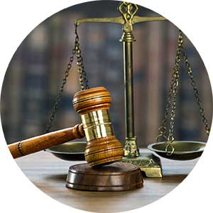 Gavel and scales of justice