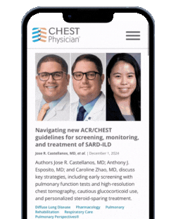 CHEST physician website on mobile