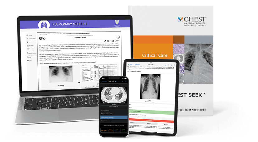 Digital devices showing screens of the CHEST Curriculum Pathways product